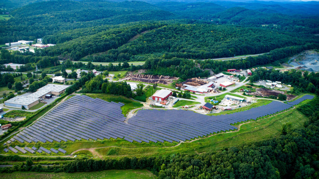 Photo of solar array over Brattleboro Landfill